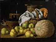 Luis Egidio Melendez Still Life with Melon and Pears oil on canvas